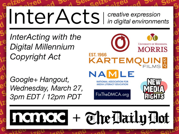 Today: A discussion about copyright, fair use, and&nbsp;DMCA